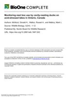 Monitoring nest box use by cavity-nesting ducks on acid-stressed lakes in Ontario, Canada